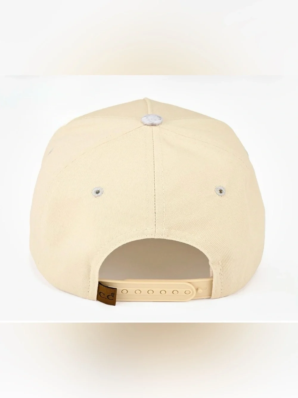 C.C Cream SnapBack Trucker with Pink Script and Camo Brim - Picture 4 of 4